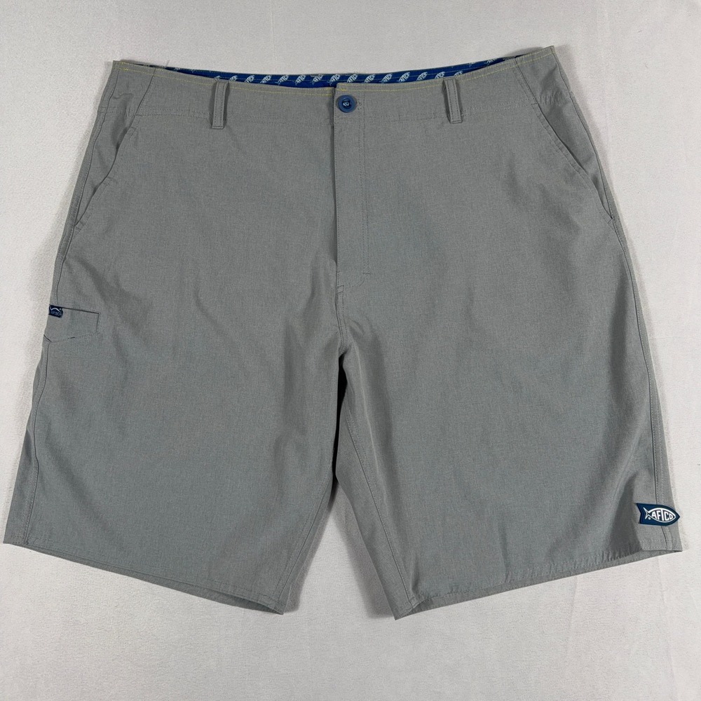 AFTCO Fishing Shorts Technical Performance Stretch Grey Mens Size 40